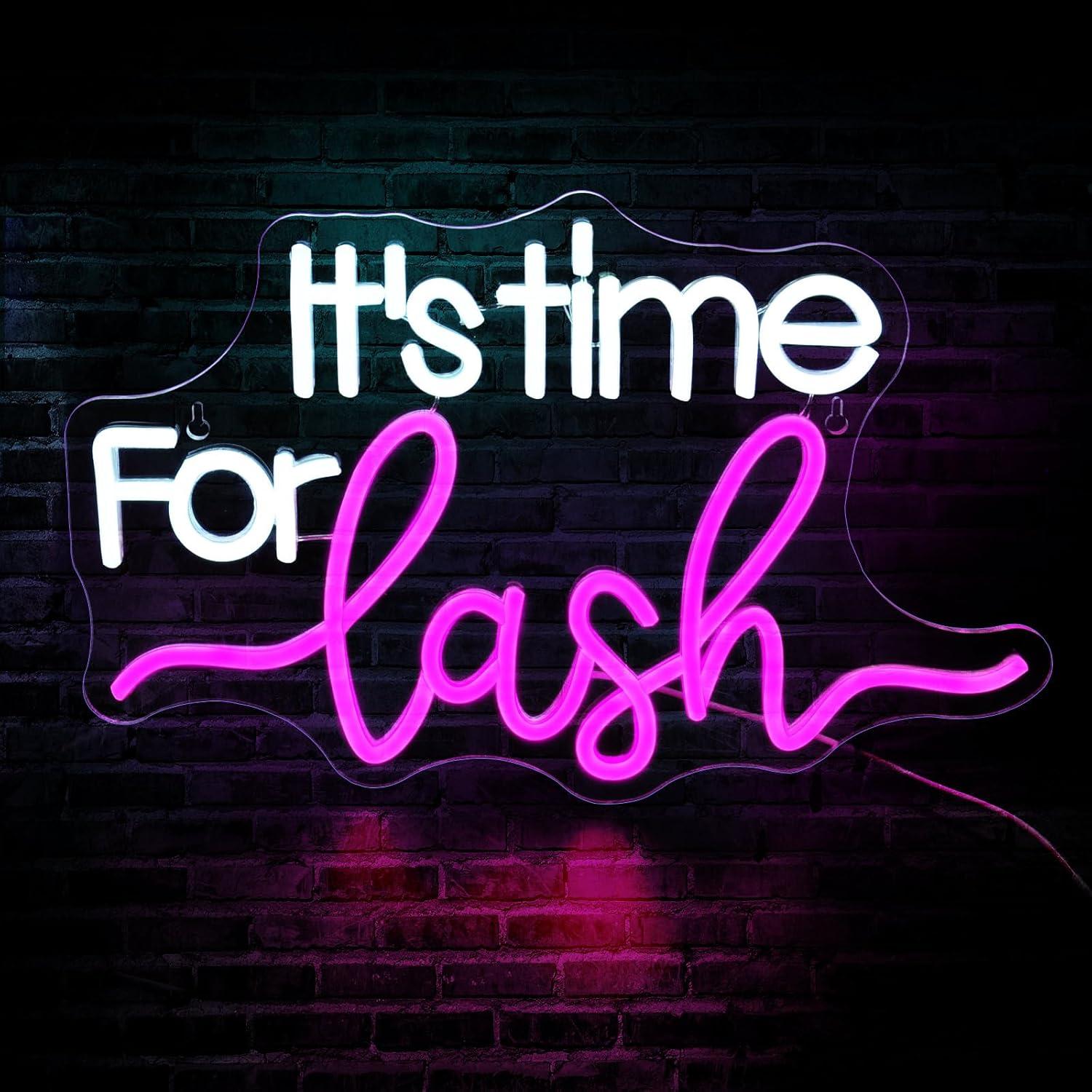 Beauty Makeup Bar - Panneau néon LED « It's Time