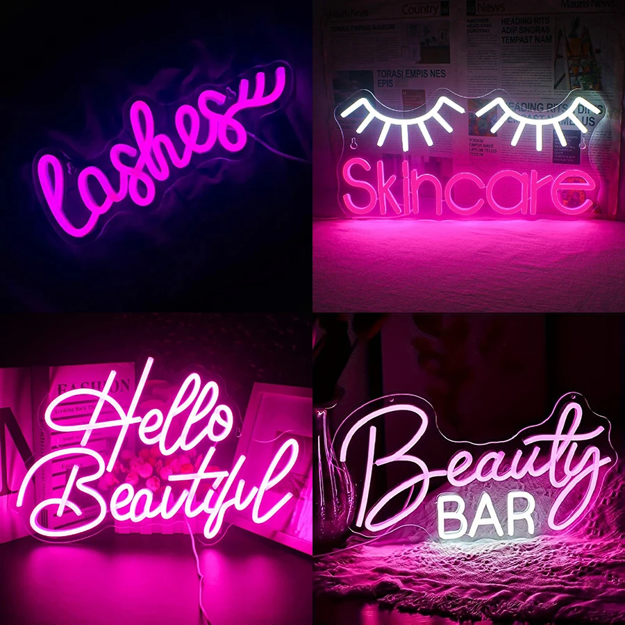Beauty Makeup Bar - Enseigne au néon LED USB 62,